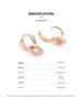 18k Rose Gold Plated 925 Sterling Silver Small Hoop Earrings with Diamond Accents