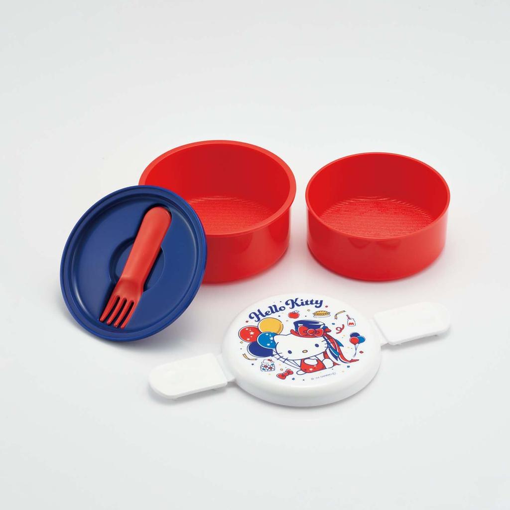 Skater Bento Rice Ball Made in Sanrio Hello Always by Your Box, 500ml, Two-Tier, Round, Case, Antibacterial, Japan, Kitty, Side, ONWR1AG-A
