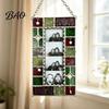 Holiday Commemorative Keepsake Acrylic Photo Frame Light Catcher, Retro Stained Glass Style Hanging Home Soft Furnishing Decor Display with