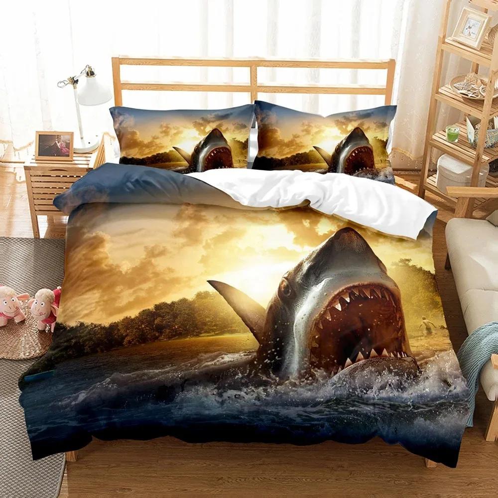 Fashion Blue Dolphin Duvet Cover Set Cute Aniaml Bed Linen Pillowcase Luxury Home Texitle Queen Full Size 3D Bedding Sets Sea