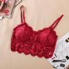 Spetsblomma Vacker Rygg BH Wrap Bröst Tubtopp Vadderad Anti-exponerings BH Damer Flickor V-ringad Camisole BH