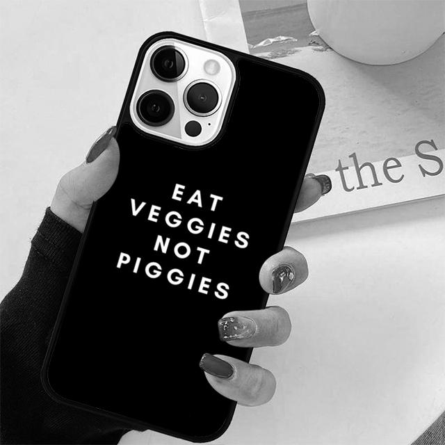 VEGAN FOOD QUOTES ANIMAL LOVE VEGGIE Phone Case Cover For iPhone 17 Air 15 16 Pro Max 14 13 12 11 Pro Max Plus
