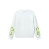 Fila Large Logo Embroidered Color Block Knit American Sweatshirt Crew Neck Pullover Women Sweatshirt White F11W219209FWT