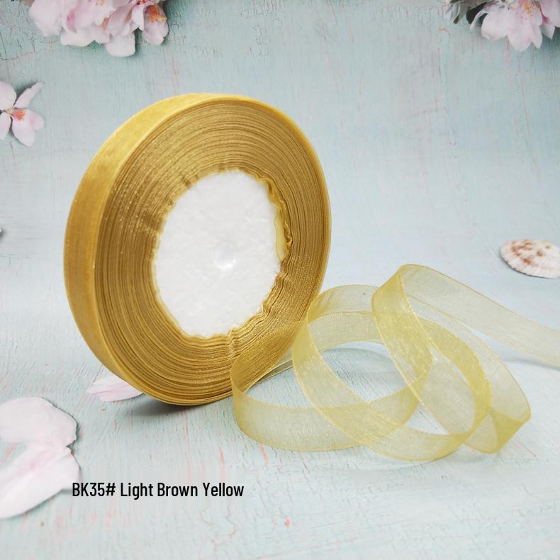 Cinta de Hilo de Nieve Transparente de 1,2 cm para Manualidades: Ganchillo, Accesorios para el Cabello, Lazos, Regalos, Empaque para Pasteles y Cajas, Cinta de Seda