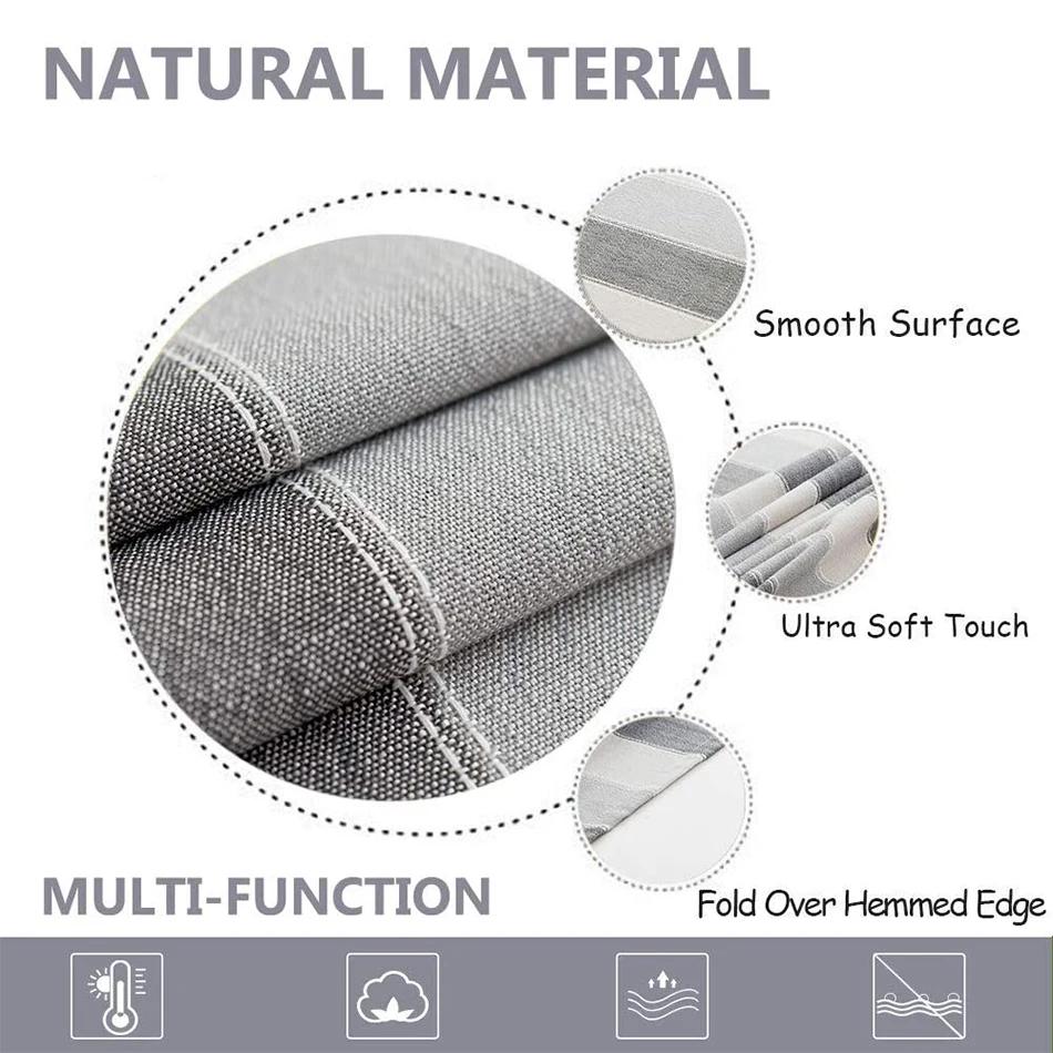 Customizable Linen Cotton Striated Tablecloth,Nordic Rectangular Table Cover,for Kitchen Dinning Tabletop,Coffee Table Decor