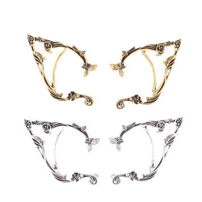 Goth Fairy Elf Ear Cuff Earrings Women  Statement Vintage Piercing Clip Earring Halloween Party Jewelry Gift