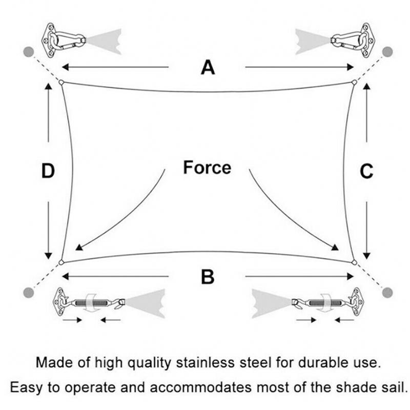 44pcs Sun Shade Sail Stainless Fixing Fitting Kit Garden Patio Awning Canopy Accessory