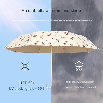 Ρετρό Κερασί Χρώματος Κόλλα Υψηλής Ποιότητας Αντηλιακή Ομπρέλα και Αντι-UV Ομπρέλα Ηλίου Διπλής Χρήσης Πτυσσόμενη Ομπρέλα Ηλίου