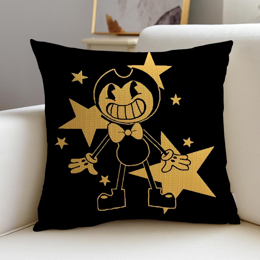 BBendy and the Ink MachineS Cushion Cover Breathable and Skinfriendly Linen Pillowcase Square Removable and Washable Cushion