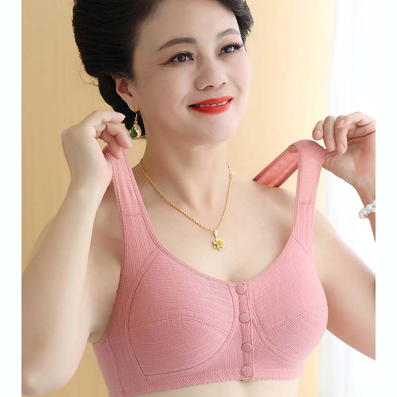 Reggiseni in Cotone con Coppa Cerniera Frontale Intimo per Donne di Mezza Età e Anziane Tipo Gilet Sottile Senza Ferretto Nuovo Reggiseno Taglie Forti Nuovo Filettato