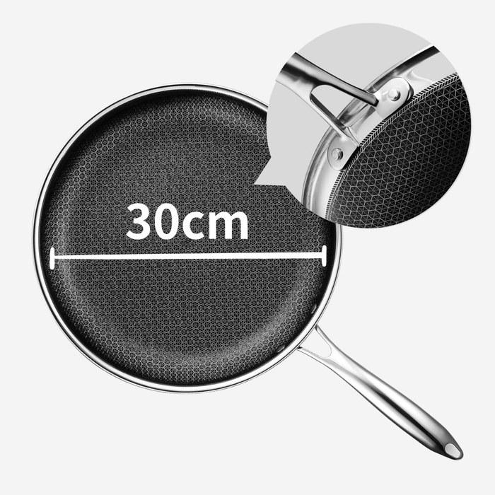 HexClad Hybrid Frying Pan [30cm] Silver