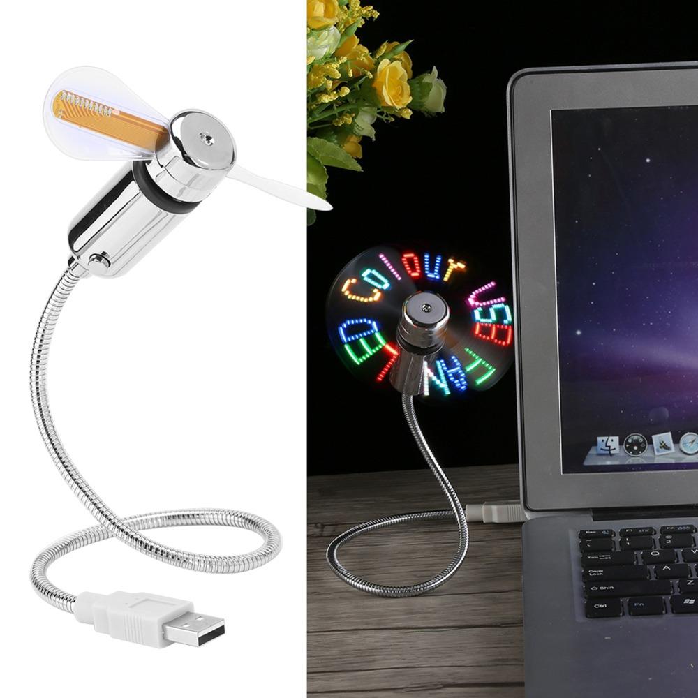 Flexible Display USB LED Fan RGB Lighting Flexible LED Display Mini Mini Display Fan Desktop