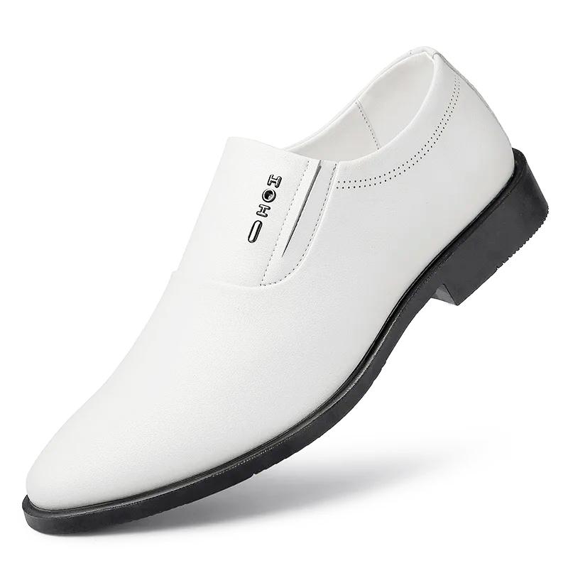 Fashion Handmade Casual Leather Men's Loafers Elegantes Dress Shoes Wedding Slip on Flats Pointed Toes Shoes Versatile Business Footwear