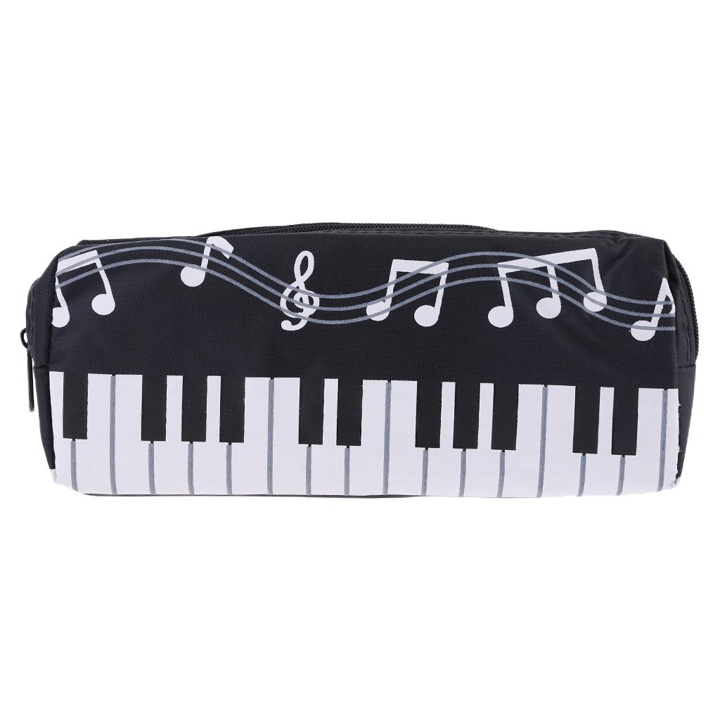 Music Notes Piano Keyboard Pencil for Case Large Capacity Pen Bags Stationery Office School Supplies