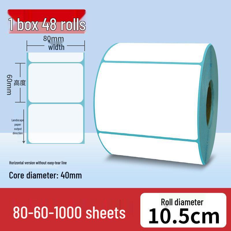 Durable Thermal Adhesive Paper for Barcode Labels: Wear-Resistant, Waterproof, Tearproof – Ideal for Delivery, Supermarket, and Cash Register Use.