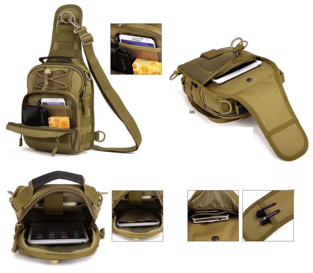 Pasuje na iPad dostupný v 7 ideální pro crossbody outdoorový černý [PHOENIX IKKI] 4cestný design, 4 barvy, maskáčový, voděodolný, prodyšný, unisex,