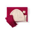JIUMU Women's Pure Wool Scarf, Hat & Gloves 3-Piece Gift Set