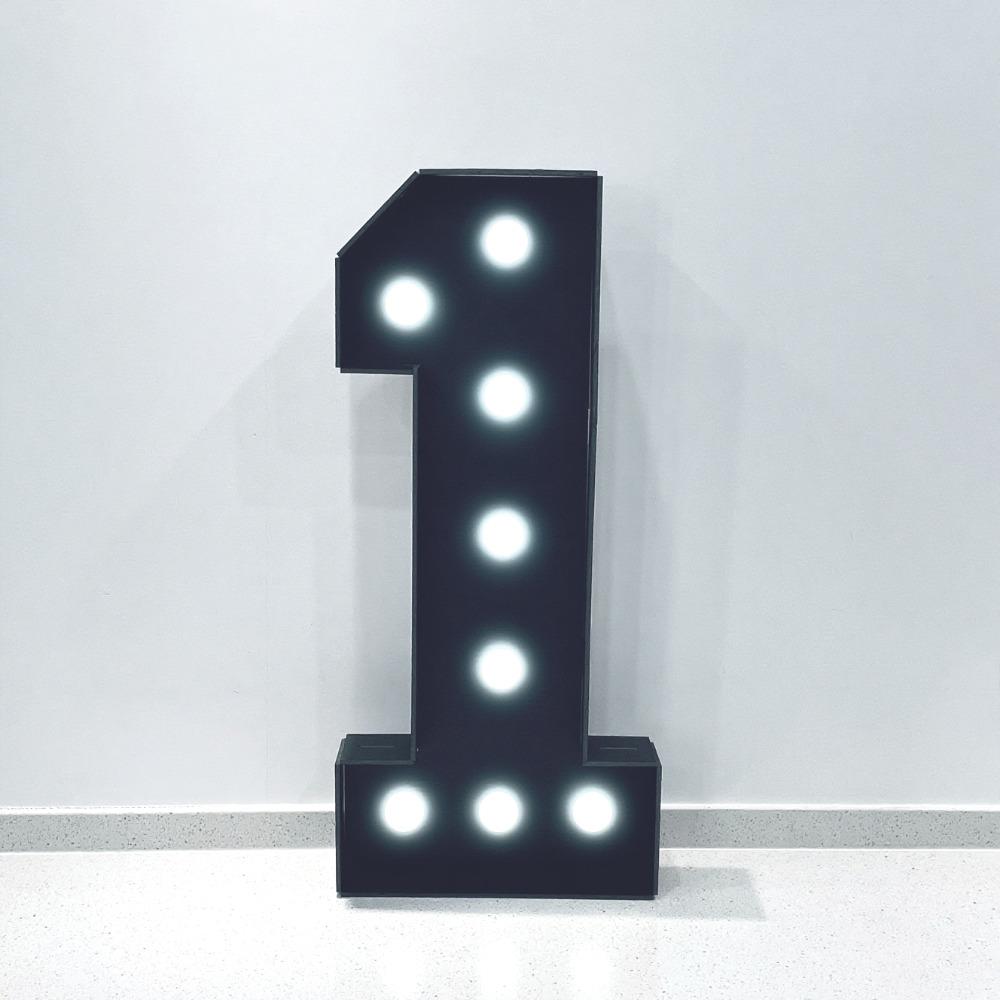 

With White Light Black 3FT 91.5cm Marquee Numbers – Fits Birthdays, Anniversaries, Back-to-School & Retirements – Adorn with Balloons/Flowers Number 1