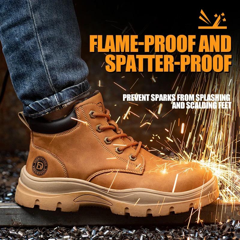 Steel Toe Shoes Winter Safety Shoes for Men Anti Smash Puncture Proof Safety Boot for Engineers Protective Indestructible Shoes