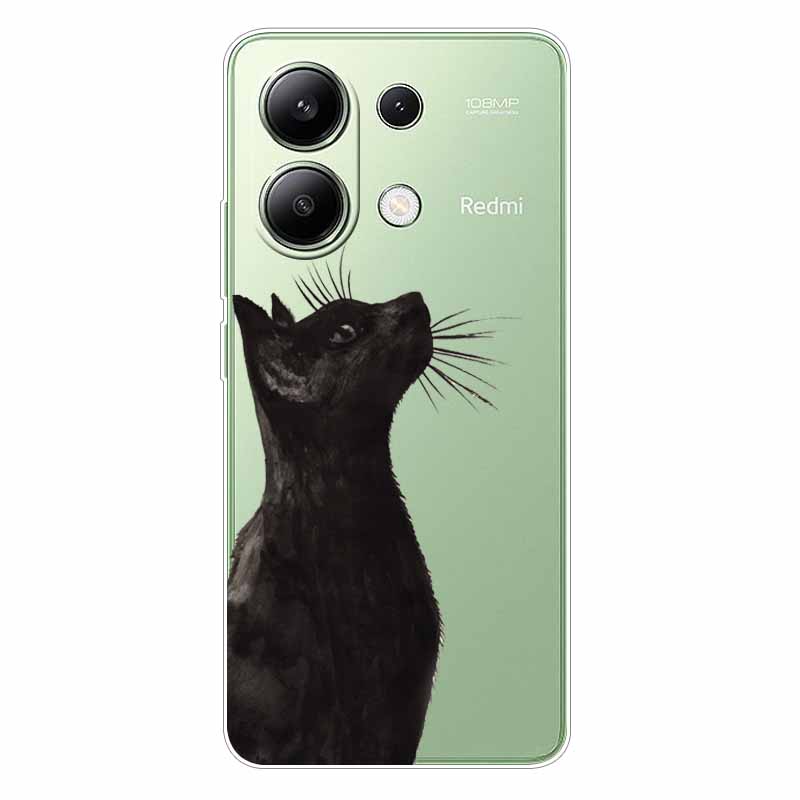 For Xiaomi Redmi Note 13 4G Case TPU Clear Soft Cute Girl Paint Cover For Redmi Note 13 4G Case Note13 Transparent Silicone