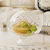 Simple European Style Fruit Plate with Cover for Household Plastic Light Luxury Glass High-end Large Size Large Capacity Special Storage Platter