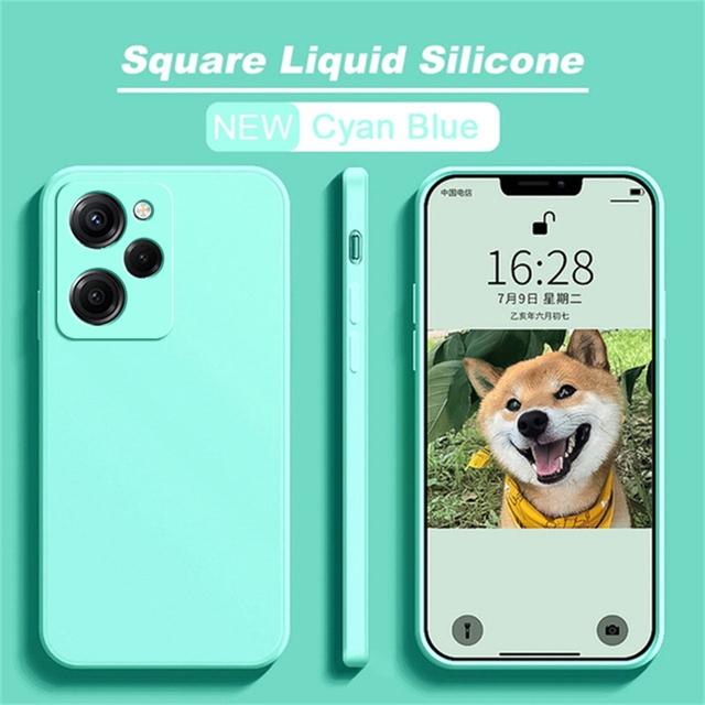 Puzdro Poco X5 Pro Štvorcové Tekutý Silikón Ochrana Objektívu Fotoaparátu Mäkký Kryt Pre Xiaomi Poco X5Pro Puzdrá na Telefón
