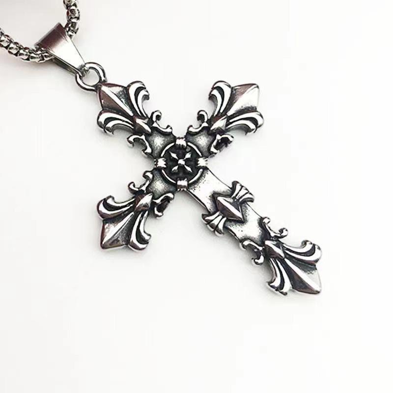 High Street Fashion Cross Pendant Necklace for Men, Student Graduation Gift