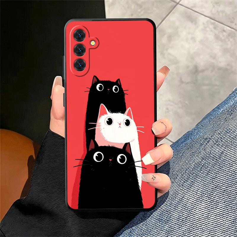 Cat Cute Kitten Cartoon Soft Phone Case for Samsung A17 A37 A57 A16 A26 A36 A56 A15 A25 A35 A55 A14 A24 A34 A54 A13 A23 A33 A53