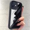 Black & White Sandstone Pattern iPhone 15/16/17 Case with Sky Eye Grooves
