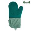 OEING Silicone & Cotton Heat Resistant Oven Mitts, Dark Green (Set of 3)