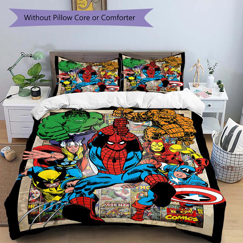 Superhero Comic Book Cover Print 3Pcs Bedding Setduvet Cover With 2 Bedropillowcase Home Birthday Gift