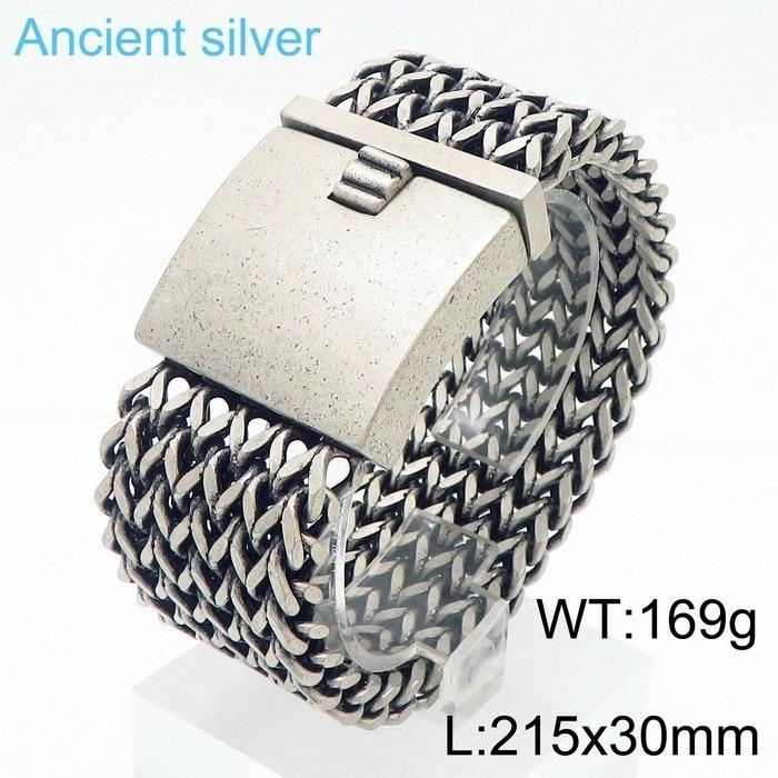 2026 Jewelry Fashion Trend European and American Style Personalized Casting Square Fish Scale Men's Bracelet