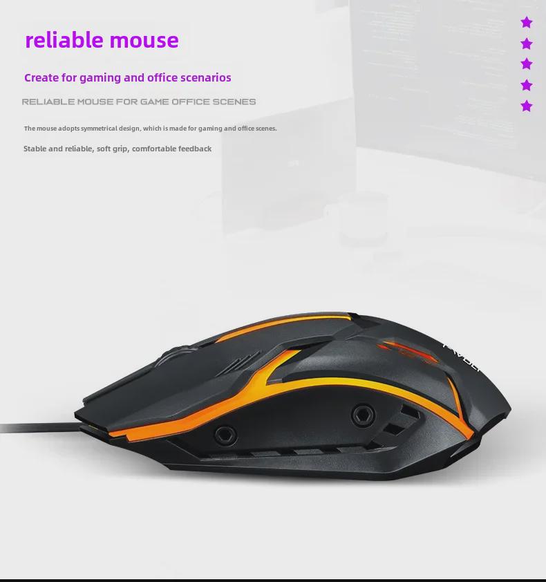 Thunder Wolf TF200 USB Wired Keyboard and Mouse Set - Mechanical Feel