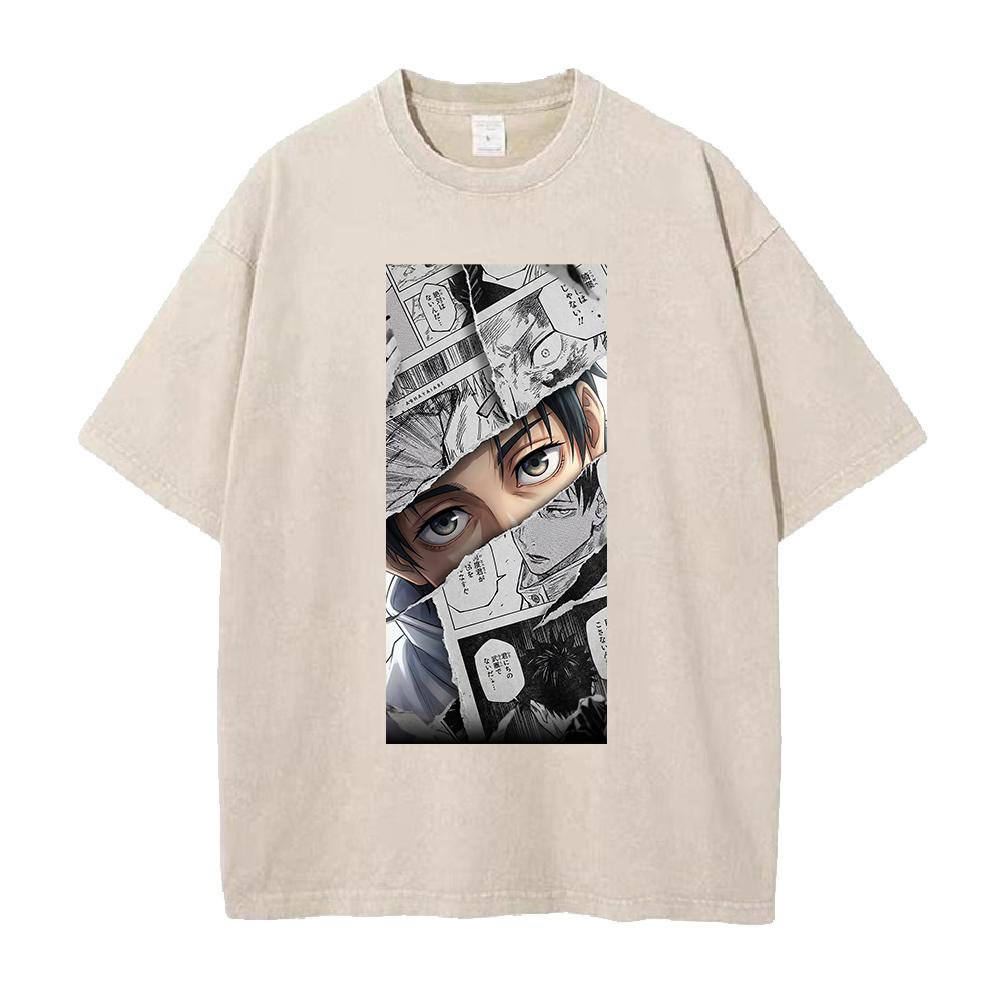 Anime Jujutsu Kaisen Okkotsu Yuta Graphic T Shirt Men Women Washed Cotton Tshirts Vintage Casual Clothing Harajuku Male T-shirt