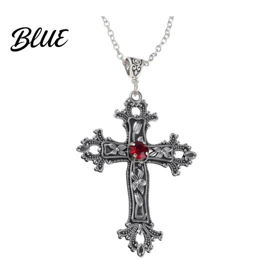 Alloy Gothic Necklace Retro Vintage Pendant Engraved Floral Unisex Jewelry