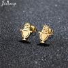 Unique Christmas Earring Stainless Steel YES NO Cactus Footprint Music Stud Earrings for Women Tiny Star Boots Jewelry Girl Gift
