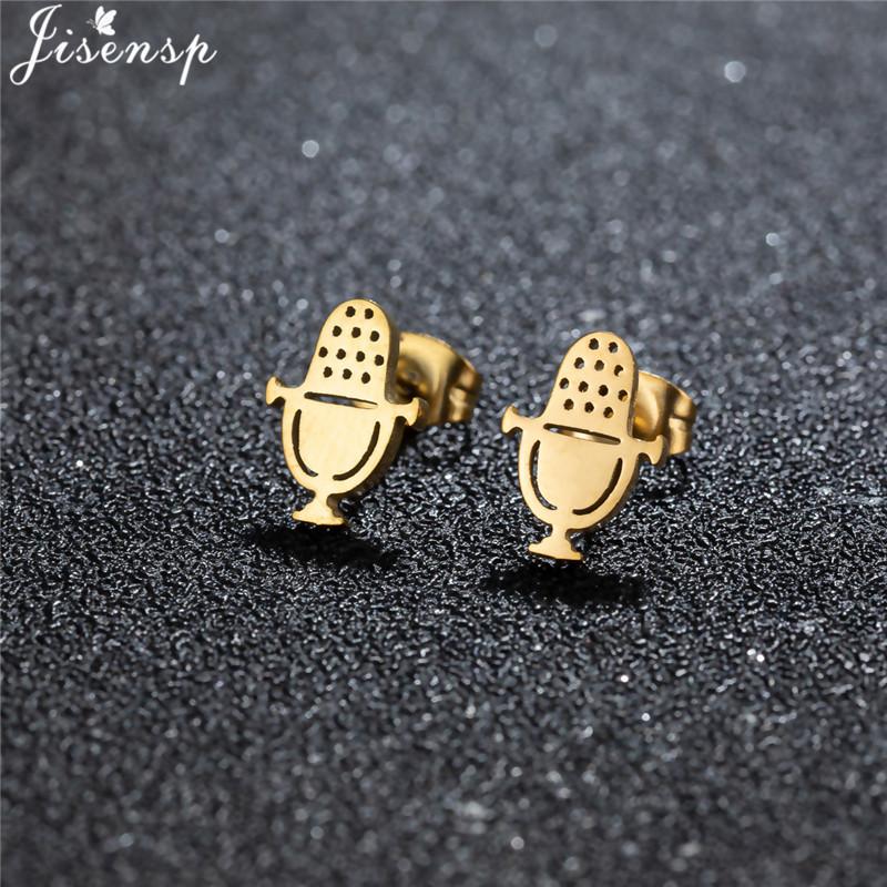 Unique Christmas Earring Stainless Steel YES NO Cactus Footprint Music Stud Earrings for Women Tiny Star Boots Jewelry Girl Gift