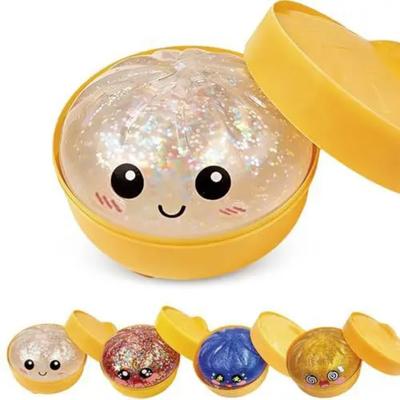Cute Animation Sparkling Bun Slime, Stress Ease Fidgeting Toy, Soft Squeeze Slime Kit For Kids, Gift For Girls