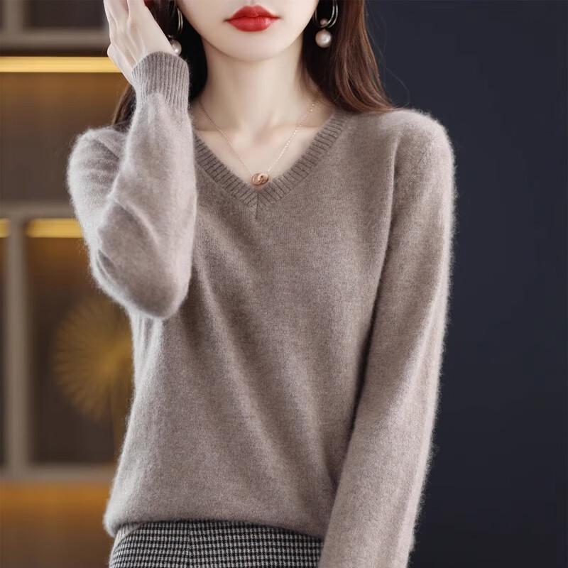

Women s Loose Fit Round Neck Knitted Sweater L