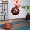 200ml Yixing Purple Clay Teapots Handmade Dragon Egg Pot Raw Ore Purple Zhu Mud Tea Brewing Kettle With Strainer Zisha Tea Set