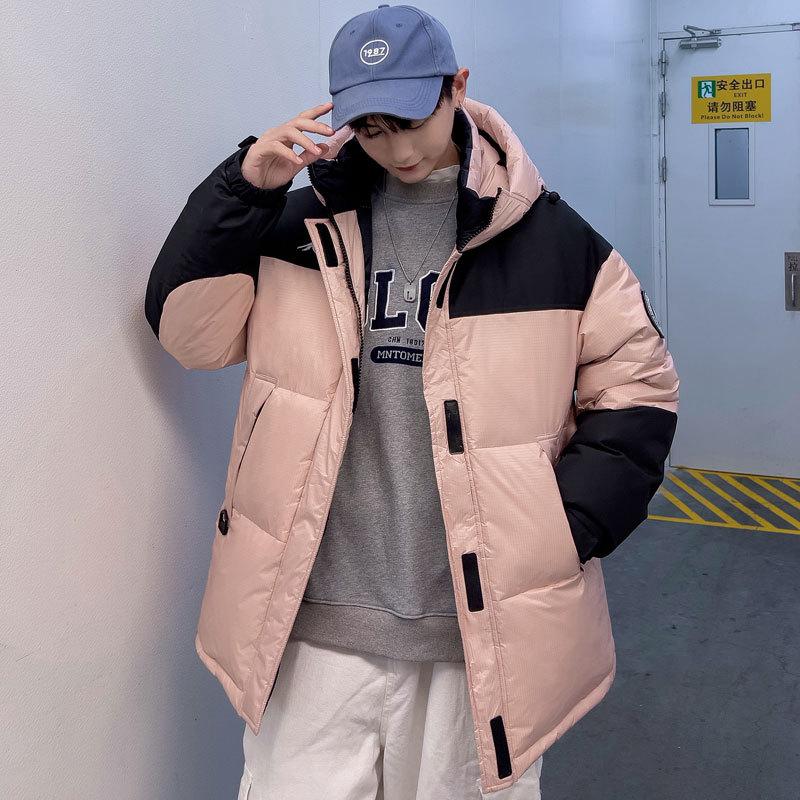 Jachete noi de puf pentru cuplu pentru bărbați și femei În iarnă, culori contrastante îmbinate, largi, pentru cuplu, groase, călduroase, jachete sport, la modă