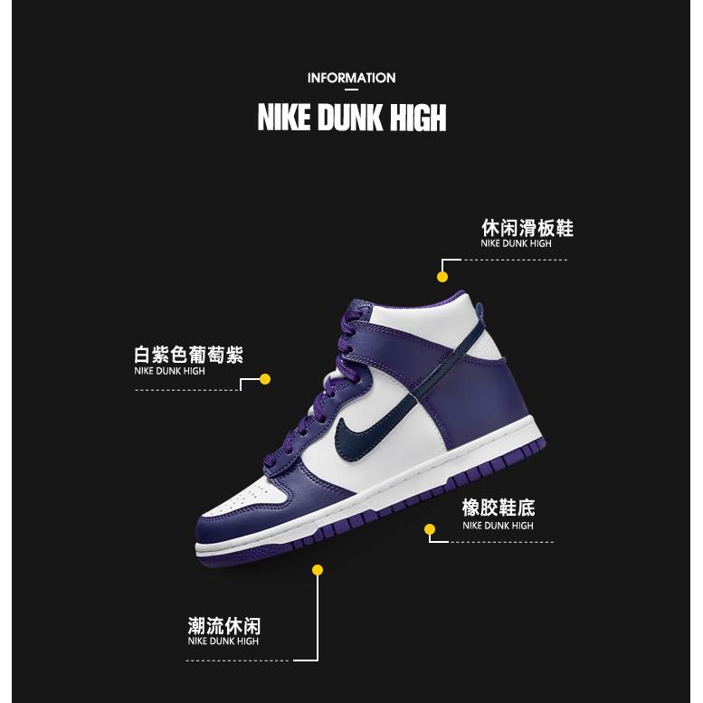 Nike Dunk High Electro Purple Midnight Navy GS DH9751-100