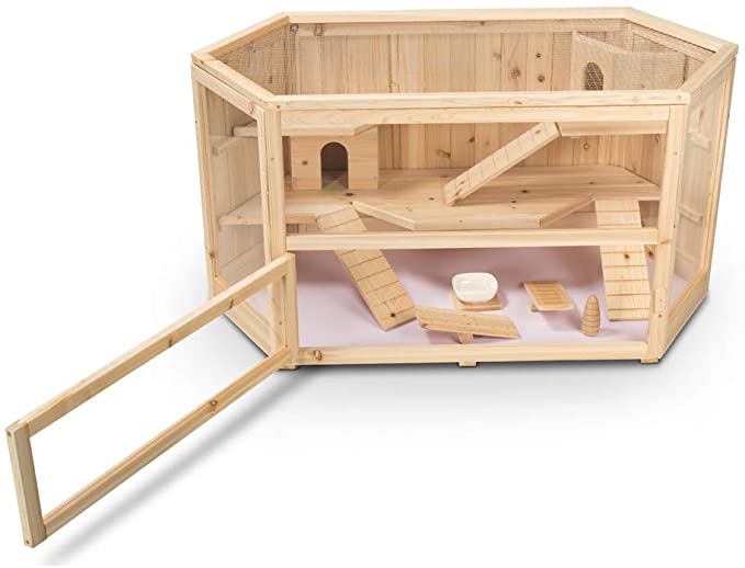 Fashion Three Layer Solid Wooden Hamster Cage