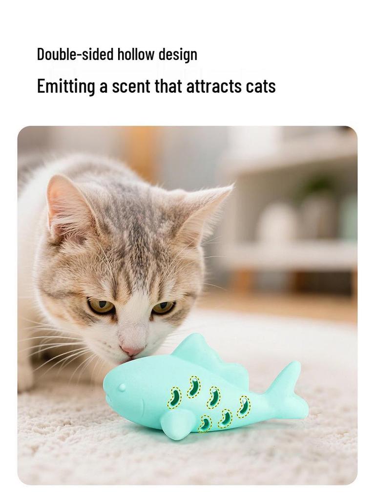 Silicone Fish Kitten Teaser & Slow Feeder Toy for Cats