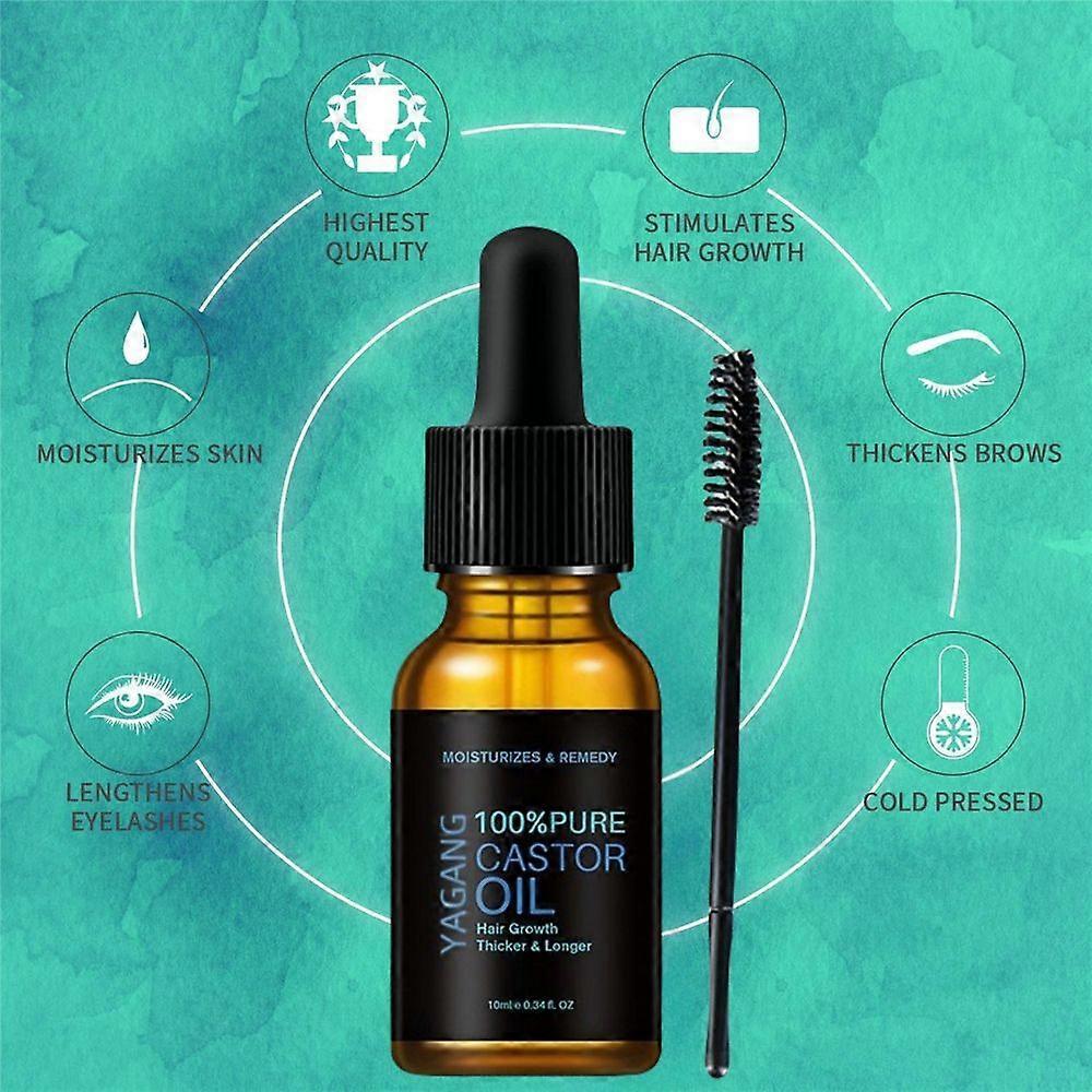 New  Pure Organic Castor Oil For Eyelashes Eyebrow Hair Growth Body Care Oil