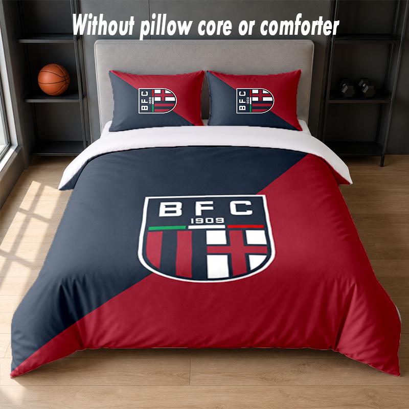 Bologna FC Design Bed Bedding Set 1 Duvet Cover + 2 Pillowcases Soft Breathable Household Bed Linens
