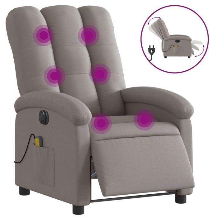 VidaXL Electric Reclining Massage Armchair, Relaxation Chair with Adjustable Backrest and Footrest, Seat of 3204088