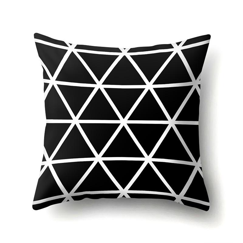 Polyester Pillow Case Geometric Decoration Home Petal Strip Printed Cushion Cover Bedside Cushion Cover Waist Cushion Cover