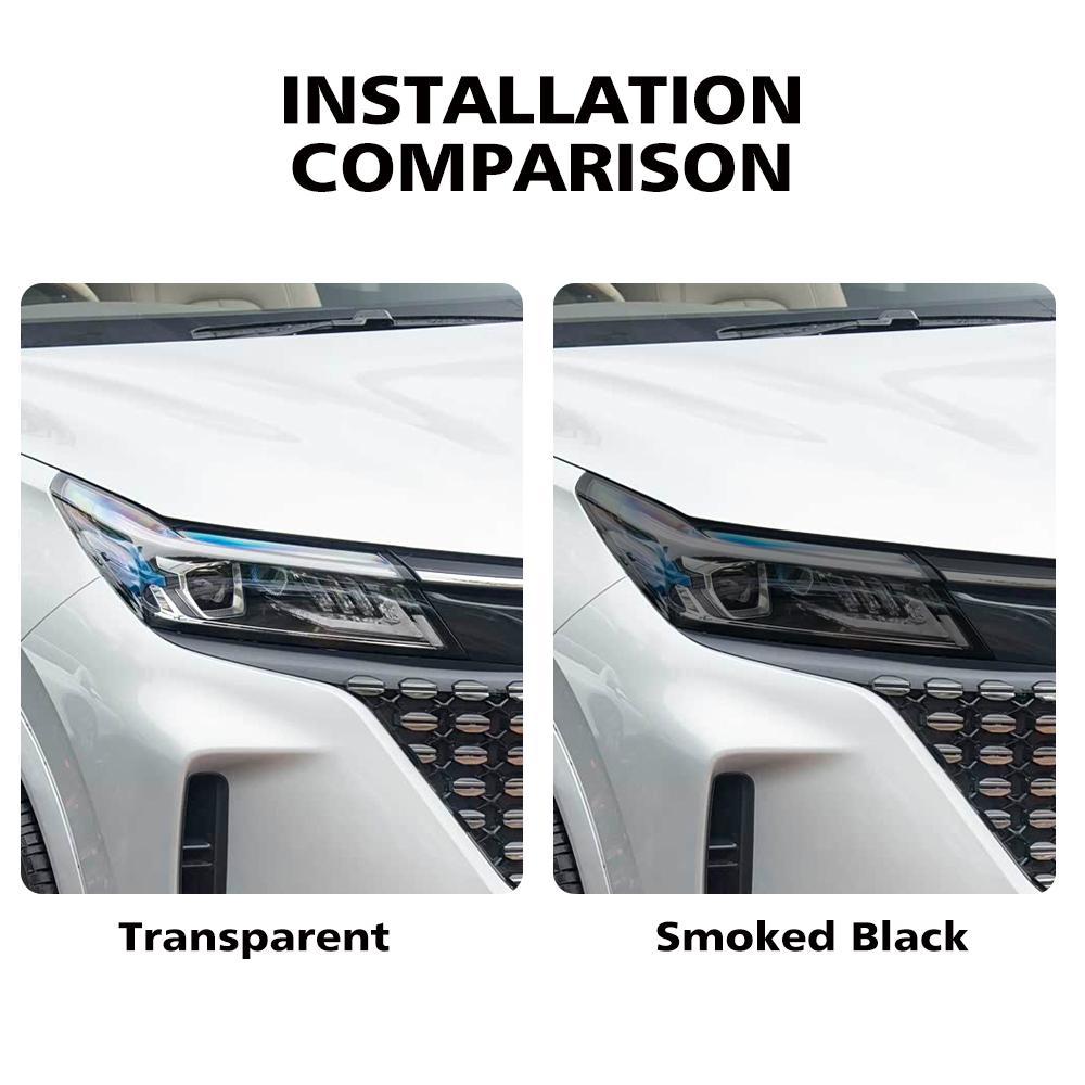 For SERES E5 2025-2026 Smoke Black High-Gloss Pre-Cut Headlight Protection Film TPU PPF Anti-Scratch Car Vinyl Wrapping Kit