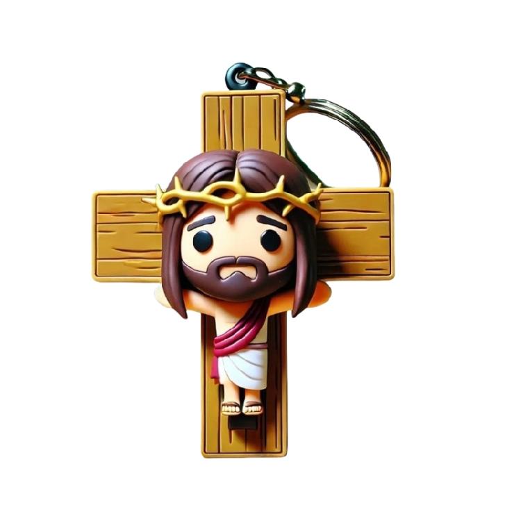 Long Lasting Resin Keychain with  Savior   Figure Maintains clearness & Strength Perfect For Prayer & Personal Use